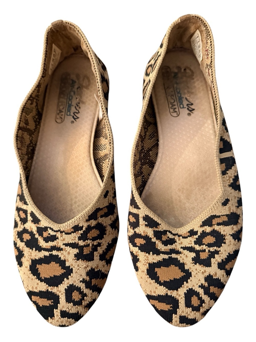 Skechers Women's Leopard Print Slip-On Flats animal print dailywear collegiate 8